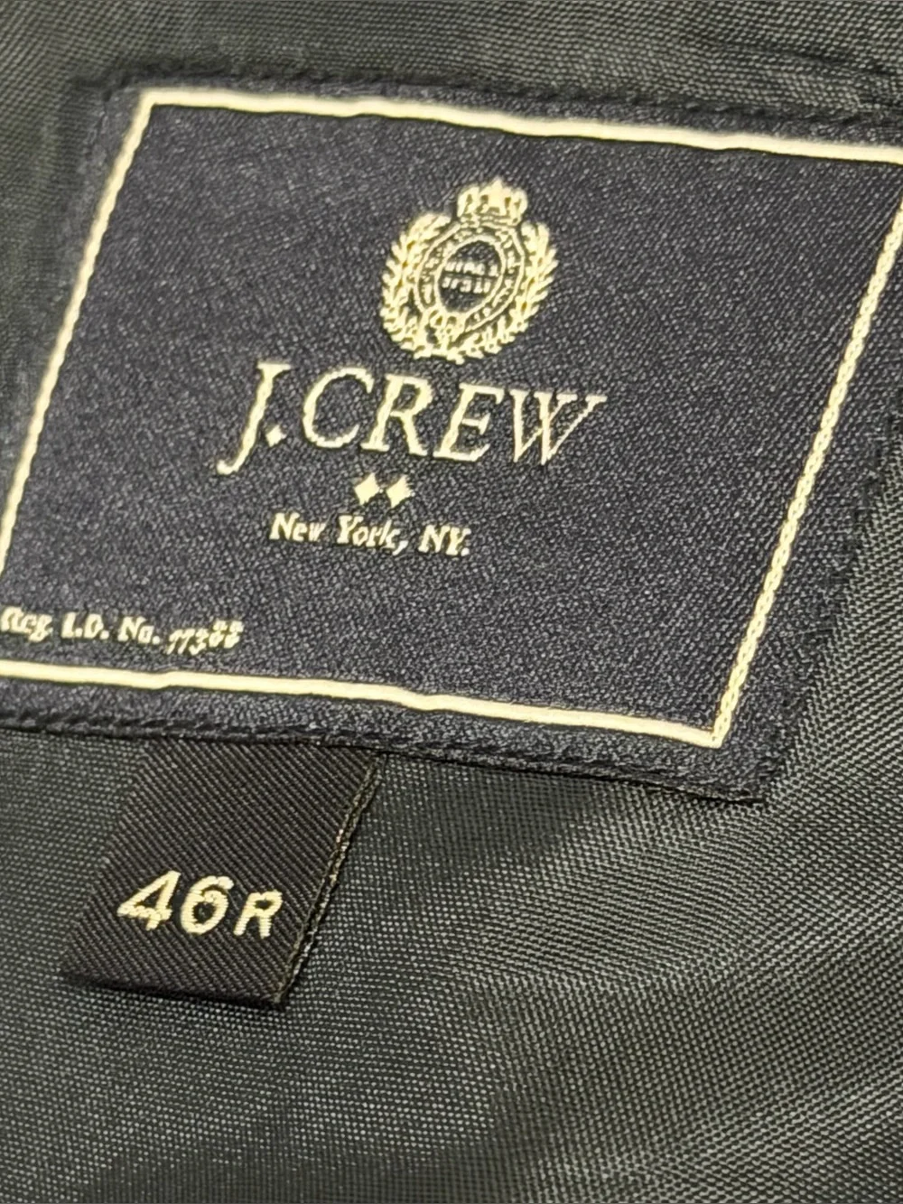 J Crew Blazer Men's Wool Thompson Suit Jacket Sport Coat Navy Blue Sz 46R